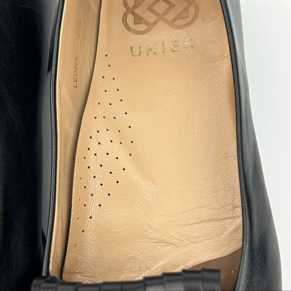 Ukies Leona Black Leather Kiltie Flats Shoes Size 7.5 See Photos For Details - Picture 4 of 11